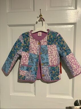 wonder nation Patchwork Quilted Jacket in Purple, Blue, Pink